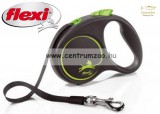 Flexi M Cord 5M 20Kg Black Design Green Zsinóros Automata Póráz - (12963)