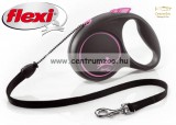 Flexi M Cord 5M 20Kg Black Design Pink Zsinóros Automata Póráz - (12964)