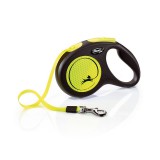 Flexi Neon S Tape Yellow 5m 15kg szalagos automata póráz - fényvisszaverő (12923 023518)