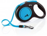 Flexi Neon szalagpóráz - M, 25 kg-ig, 5 m, Kék