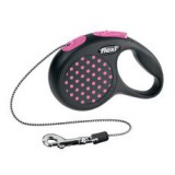 Flexi póráz XS 8kg-ig, 3m zsinór - rózsaszín pontok