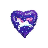 Flexmetal Repülő unikornisos fólia lufi - szív alakú, 46 cm