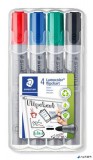 Flipchart marker, 2 mm, kúpos, STAEDTLER "Lumocolor 356", 4 különböző szín