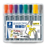 Flipchart marker vegyes készlet, 2/2-5 mm, staedtler "lumocolor 356", 8 különböz&#337; szín 356 swp8