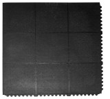 Floratex Fit csúszásmentes, sorolható gumi sportpadló lap 90x90cm, 16mm vastagság, fekete