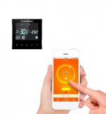 FLOUREON Wifis termosztát kazán kapcsolására okostermosztát kontaktot ad fekete