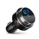 FM transmitter, bluetooth, 2USB port, QC3.0, LED kijelző, fekete, 3mk