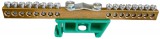 Földelő rézsín, DIN sínre, 16x10mm2+1x35mm2, zöld