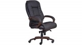 Főnöki szék, műbőrborítás, fekete lábkereszt, "Buffalo PU", fekete