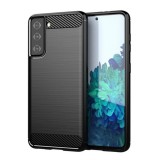 Forcell Carbon hátlap tok Samsung Galaxy S21 FE, fekete