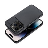 Forcell Carbon Premium hátlap tok Apple iPhone 15 Pro karbon mintás szilikon tok, fekete
