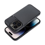 Forcell Carbon Premium hátlap tok Apple iPhone 15 Pro Max karbon mintás szilikon tok, fekete
