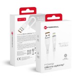 Forcell F-Energy 2.4A 12W szilikon USB A - Lightning kábel 1 m C343 fehér