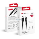 FORCELL F-ENERGY C344 kábel Type-C Type-C QC4.0 PD 3A 60W szilikon 1 m fekete