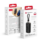 Forcell F-Energy F10K4 PD QC3.0 3A 22.5W 10000 mAh Apple Watch kompatibilis külső akkumulátor, fekete