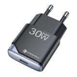 Forcell F-Energy GaN III B130101-E USB-C + USB-A töltő adapter,  PD, QC4.0, 3A, 30W, fekete