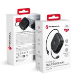 Forcell F-Energy MagSafe kompatibilis külső akkumulátor F10K5 PD3.1 QC3.0 3A 22.5W 10000 mAh Apple Watch kompatibilis, fekete