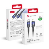 Forcell F-Energy USB C - Lightning kábel PD 3A 27W Gradient 1 m C356 fekete