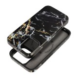 FORCELL F-PROTECT Mirage, Military Drop-Tested case compatible with MagSafe for IPHONE 16 PLUS black marble
