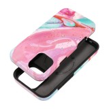 FORCELL F-PROTECT Mirage, Military Drop-Tested case compatible with MagSafe for IPHONE 16 PLUS pink marble