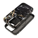 FORCELL F-PROTECT Mirage, Military Drop-Tested case compatible with MagSafe for IPHONE 16 PRO black marble