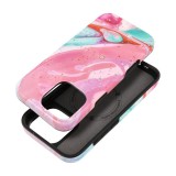 FORCELL F-PROTECT Mirage, Military Drop-Tested case compatible with MagSafe for IPHONE 16 PRO MAX pink marble