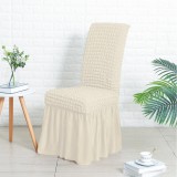 Forcheer SzékSzoknya teljes székre (seersucker, törtfehér)