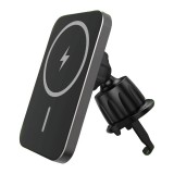 Forever RUS138-MS-01 mágneses vezeték nélküli autós tartó – szellőzőrácsra rögzíthető, MagSafe kompatibilis, újrahasznosított, 15W