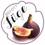 Formavágott befőtt cimke FÜGE öntapadós műanyag alapú 5 db/csomag