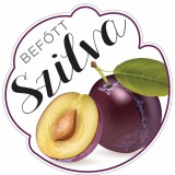 Formavágott befőtt cimke SZILVA öntapadós műanyag alapú 5 db/csomag