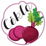 Formavágott lekvár cimke CÉKLA öntapadós műanyag alapú 5 db/csomag