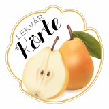 Formavágott lekvár cimke KÖRTE öntapadós műanyag alapú 5 db/csomag