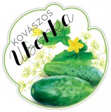 Formavágott lekvár cimke KOVÁSZOS UBORKA öntapadós műanyag alapú 5 db/csomag