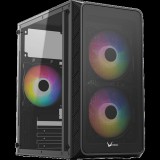Formula Számítógépház - Air Mesh G4 Black (fekete, ablakos, 1x12cm venti, mATX, 1xUSB3.0, 1xUSB2.0)
