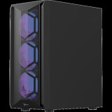 Formula Számítógépház - Air Power G1 Plus Black (fekete, ablakos, 6x12cm venti, mATX, 1xUSB3.0, 1xUSB2.0, 1xType-C)