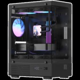 Formula Számítógépház - Crystal Z1CM Plus Black AR V2 (fekete, ablakos, mATX,3x12 cm venti,1xUSB2.0, 1xUSB3.0, 1xType-C)