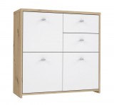 FORTE BEST CHEST három ajtós, két fiókos komód - artisan tölgy/fehér
