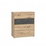 FORTE Canzano komód - T2KK212-C752 - sötét beton/artisan tölgy