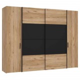 FORTE DALLAS gardróbszekrény (270 cm) - catania tölgy/fekete