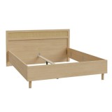 FORTE Sparrow ágykeret 160 cm - CXSL1162-M696 - elegancia tölgy/természetes rattan