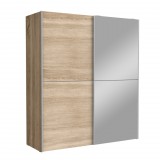 FORTE Wellington (W3NS822X2-D30F) tolóajtós tükrös gardróbszekrény - sonoma tölgy