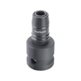 Fortum adapter, impakt 1/4" BIT-ek gépi befogásához, 1/2" gépi befogás