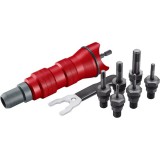 Fortum adapter klt. fúrógéphez, POP-NUT szegecsanyákhoz, 6 db, M3-M4-M5-M6-M8-M10; 1/4" hatszög befogás, FORTUM