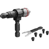 Fortum adapter klt. fúrógéphez, popszegecsekhez, 2,4-3,2-4,0-4,8-6,0-6,4 mm-es szegecsekhez; 8mm (5/16" hatszög befogás, FORTUM