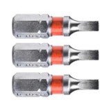 Fortum behajtóhegy lapos, 3 db, S2 acél; 3×25mm, bliszteren (4741103)