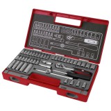 Fortum bitdugófej és dugókulcs klt. 1/4", 45db; 61CrV5 FORTUM