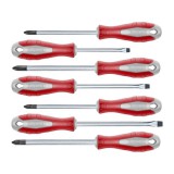 Fortum csavarhúzó klt., 7db; lapos: 3×75, 5×100, 6×125mm, PH1×100, PH2×125, PZ1×100, PZ2×125, CV. mágneses, papír doboz 4740930