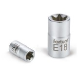 FORTUM dugófej, torx, 1/2", 61CrV5 mattkróm, 38mm hosszú; E18 (4700703)