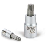 Fortum ipari Bit dugófej, torx, 1/2", 61CrV5/S2, mattkróm; TX40, 55mm