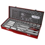 Fortum, ipari dugókulcs készlet 1/2", 29db, 61CrV5 mattkróm (4700001)